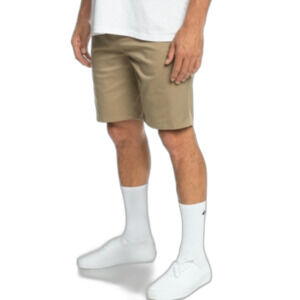 Quicksilver Tan Flat Front Chino 10" Inseam Shorts Size 38